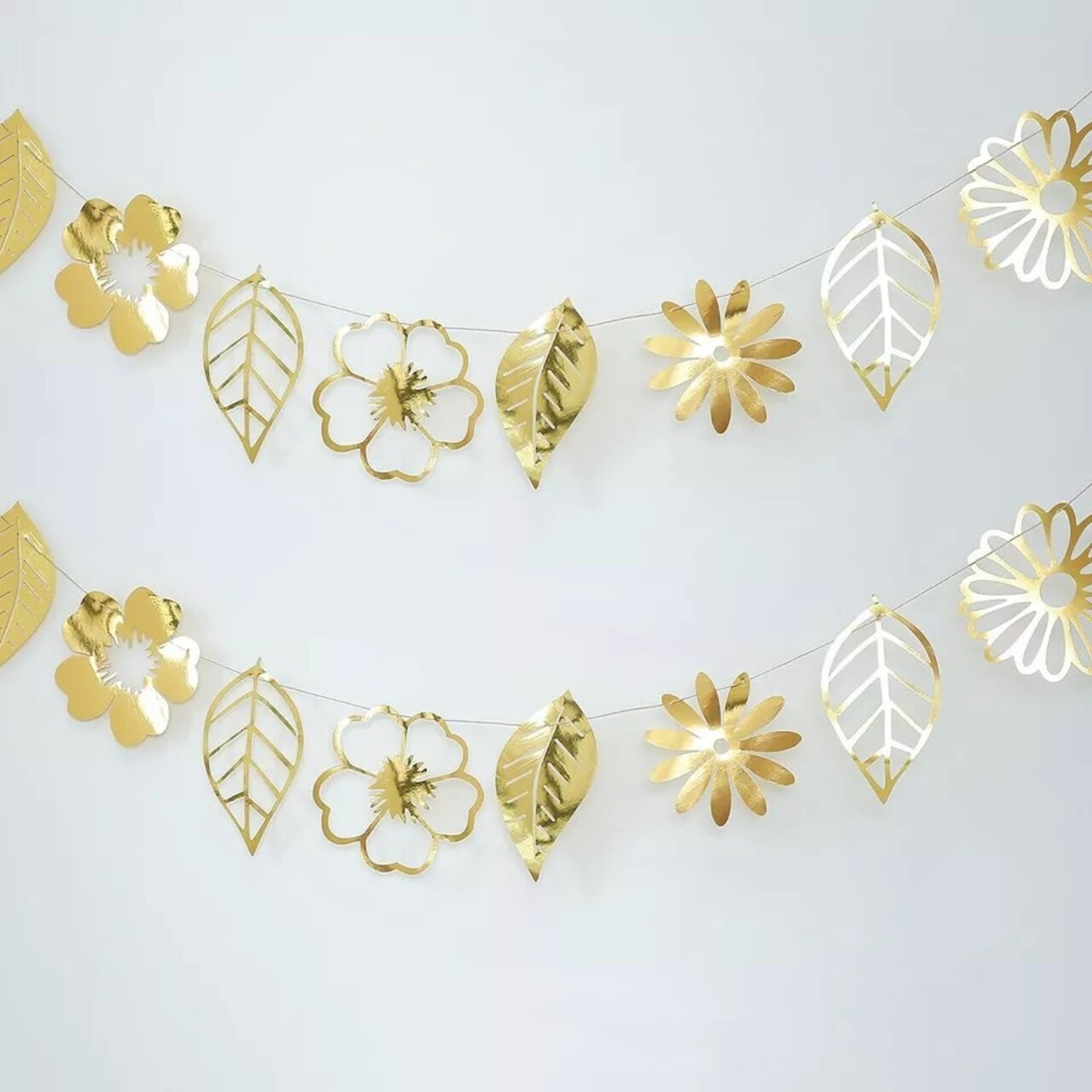 7 ft long Large Flowers Leaves Metallic Paper Garland Party Decorations Supplies